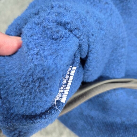 LL Bean Sweater Fleece Mens Medium Blue Snap Closure Pockets Pullover - Picture 6 of 8